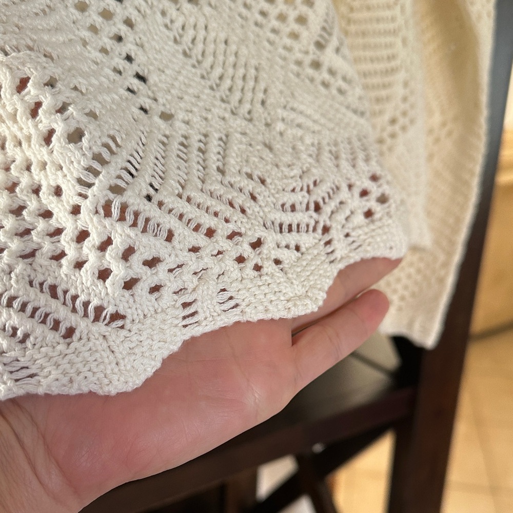 Boho Cream Crochet Bow Cardigan - Picture 7 of 11